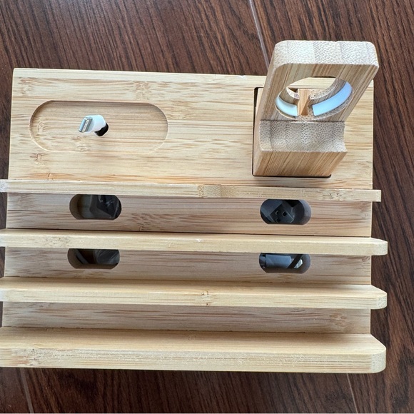 NIB! Multi Device Cord Organizer Bamboo - Picture 4 of 8